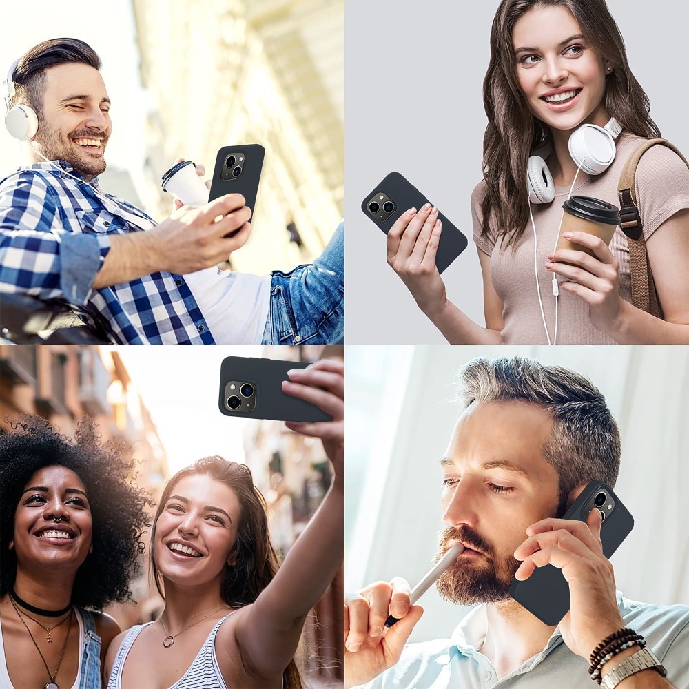 Husa CASEY STUDIOS™ compatibila cu iPhone 13, Soft Silicone Premium, Midnight Blue, Microfibra in Interior, de Protectie, Ultra Slim, pentru Incarcare Wireless, Margini Ridicate de Protectia Ecranului si a Camerelor