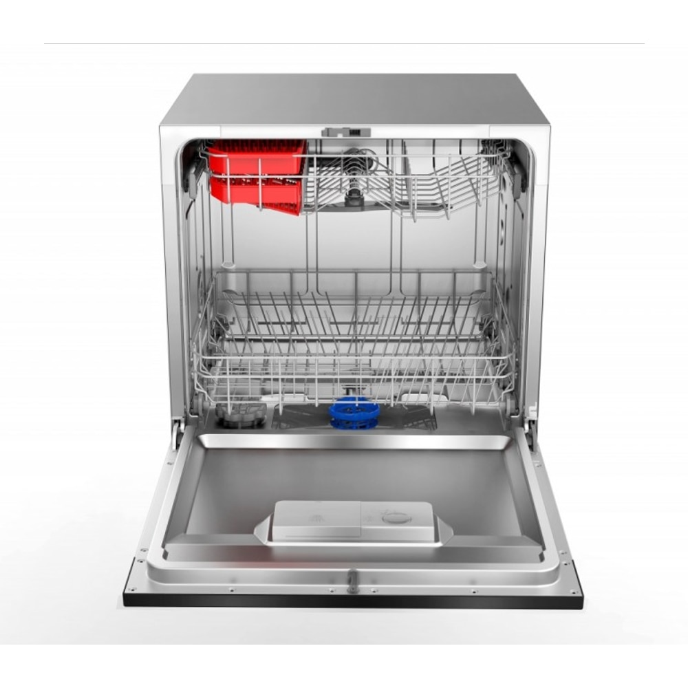 Masina spalat vase compacta Toshiba DW-08T2EW, Clasa F, 8 seturi, 7 programe, 55 cm, alba