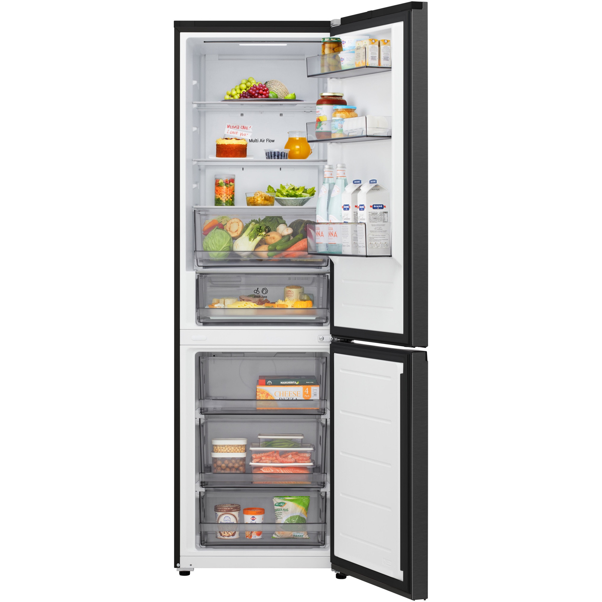 Combina Frigorifica GBBSJ11DEP, No Frost, 340 Litri, H 1.86M,DoorCooling, cls D, Argintiu