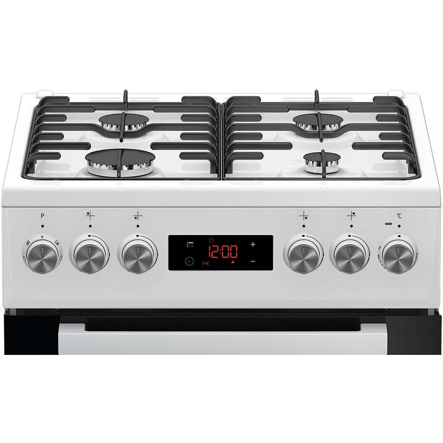 Aragaz mixt Beko FSE52320DWD, 4 zone de gatit, aprindere la buton, 55 l, Alb