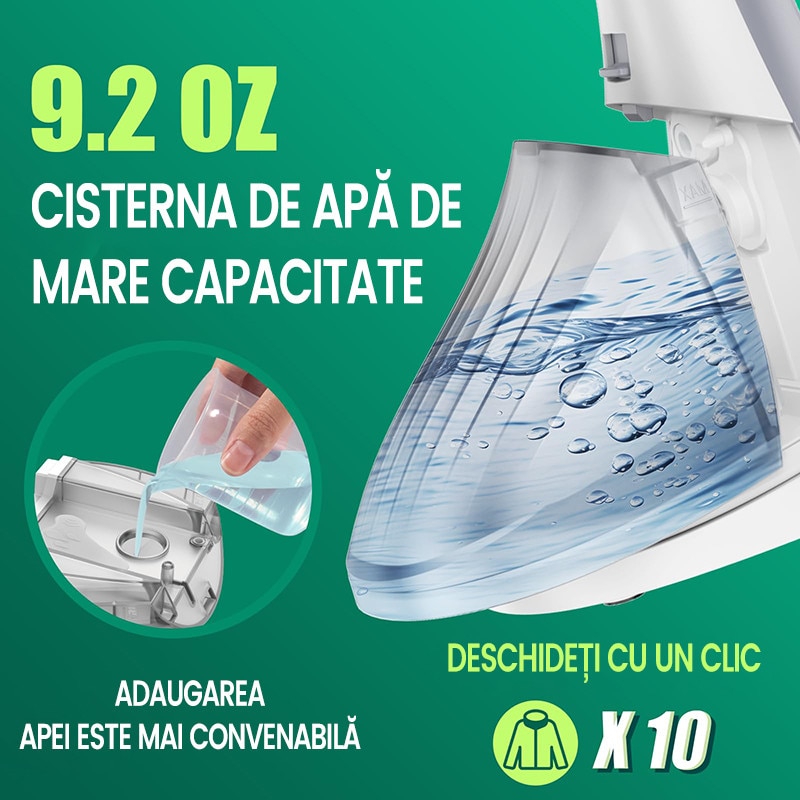 Fier de calcat cu abur, orizontal/vertical, 25g/min, 1300W, portabil, rezervor 260 ml, alb