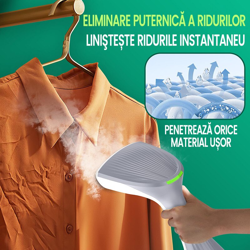 Fier de calcat cu abur, orizontal/vertical, 25g/min, 1300W, portabil, rezervor 260 ml, alb