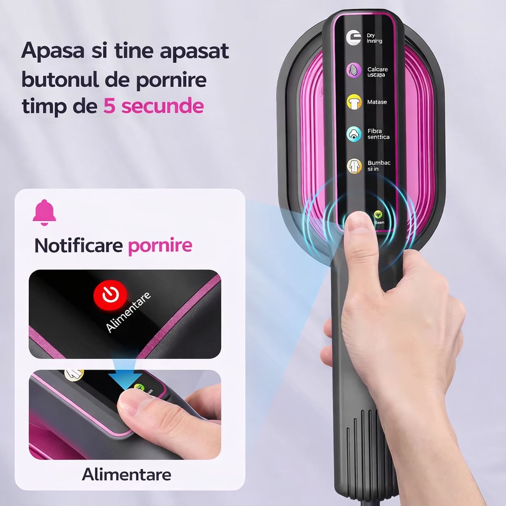 Aparat de calcat vertical cu abur 1200 W pentru haine