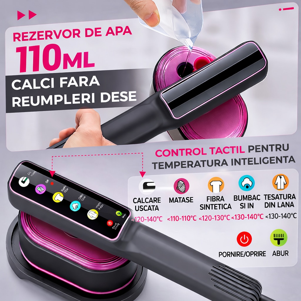 Aparat de calcat vertical cu abur 1200 W pentru haine