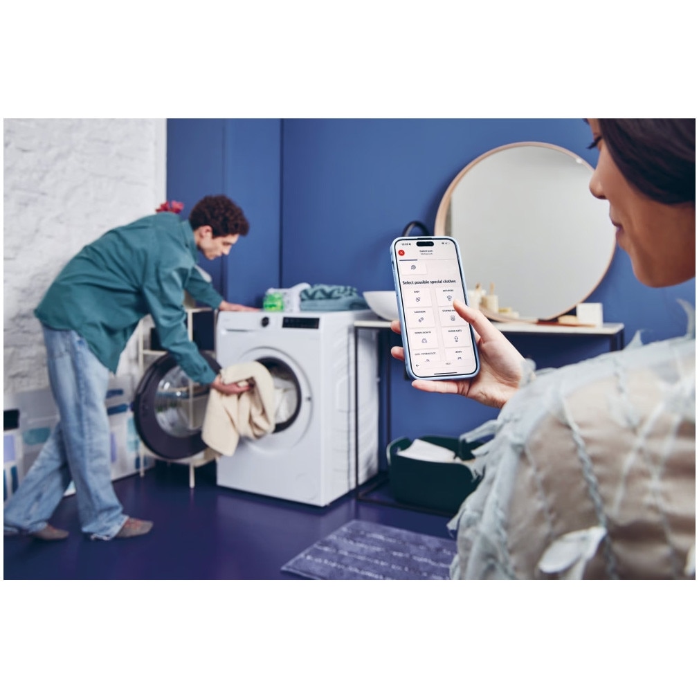 Masina de spalat rufe Candy ProWash 500 BR 410B8-S, clasa A-20%, 10 kg, 1400 rpm, Motor Inverter, Steam, Touch display, Soft Drum, Dual Spray, Programe rapide de spalare, Wifi, alba