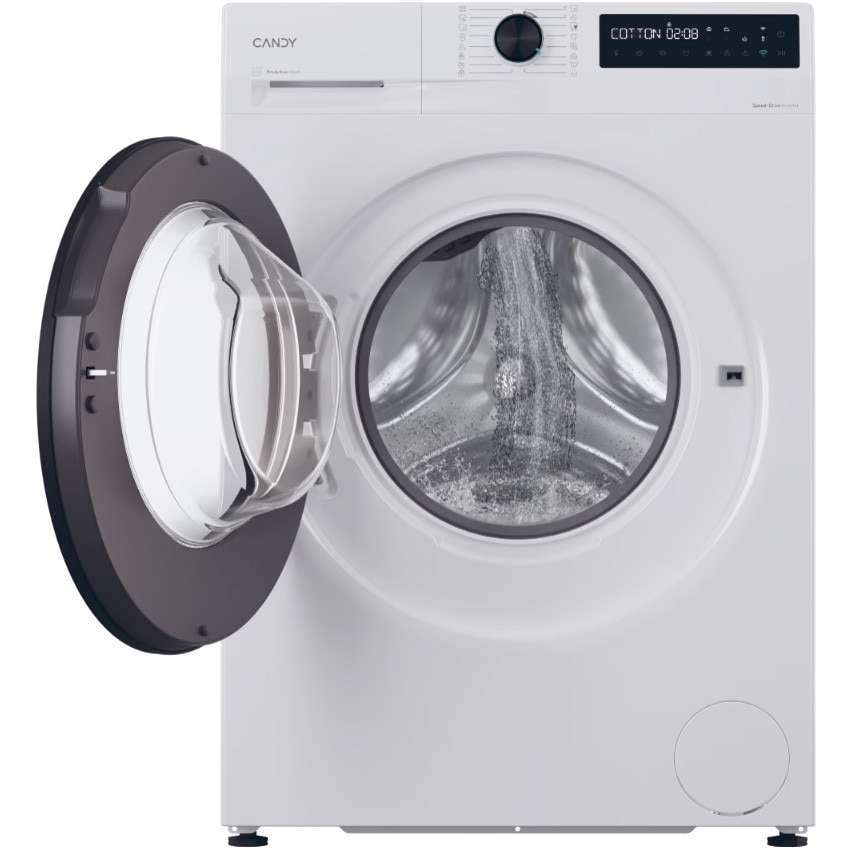 Masina de spalat rufe Candy ProWash 500 BR 410B8-S, clasa A-20%, 10 kg, 1400 rpm, Motor Inverter, Steam, Touch display, Soft Drum, Dual Spray, Programe rapide de spalare, Wifi, alba