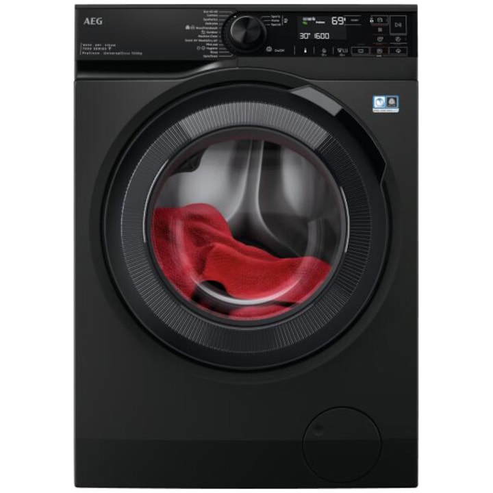 Masina de spalat rufe cu uscator AEG LWR73166OE, Spalare 10 kg, Uscare 6 kg, 1600 rpm, Clase A, Conectivitate Wi-Fi prin aplicatia MyAEG Care, Motor Inverter cu MagnetPermanent, ProSense, ProSteam, Time Save, AquaControl, Negru