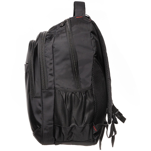 Rucsac Chicago pentru notebook, Spacer, 17", 3 compartimente, buzunar frontal, buzunar lateral x 2, 2 manere, waterproof, poliester, negru