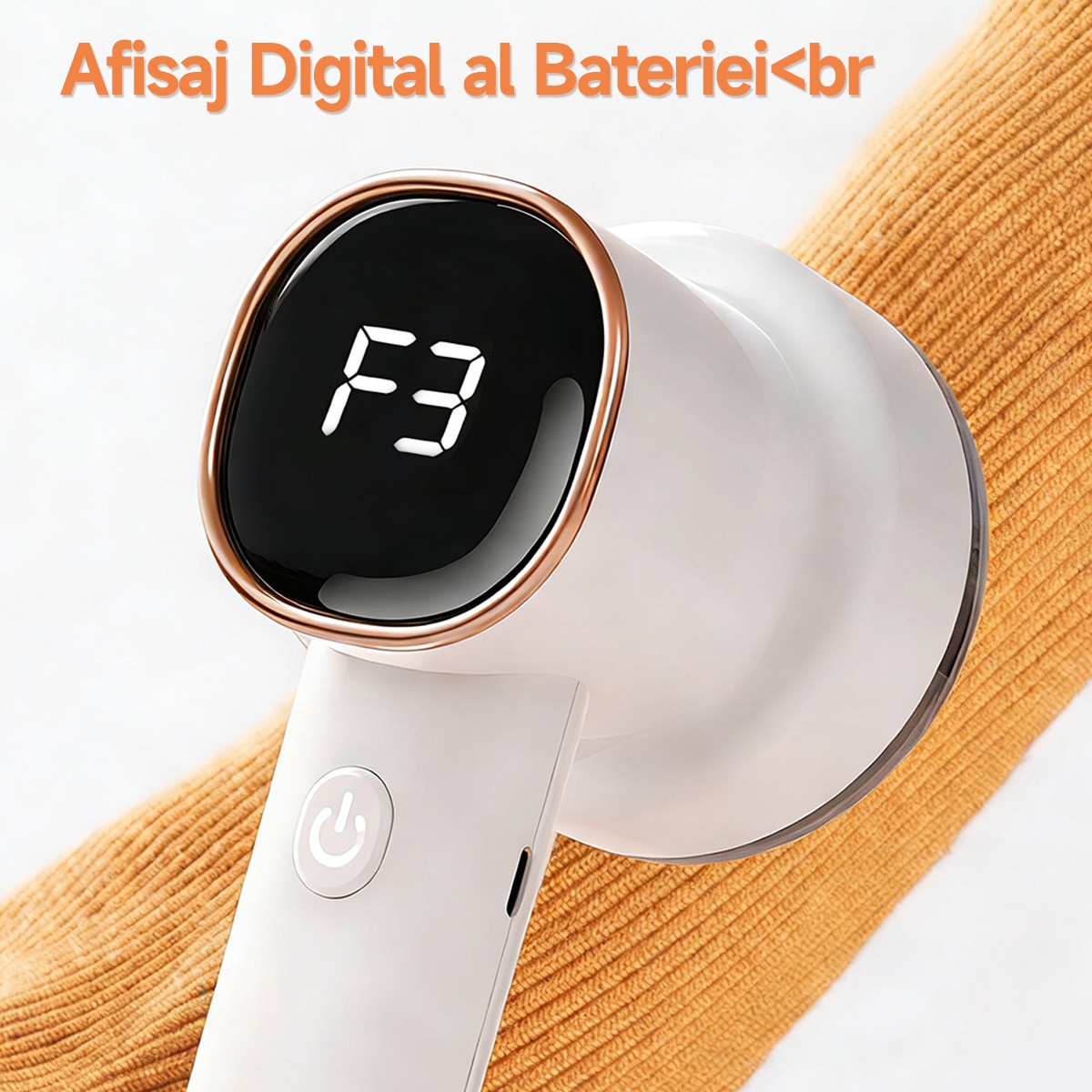 Aparat de curatat scame electric reincarcabil cu afisaj digital，cutit cu 6 lame din inox, 3 inaltimi de taiere，90 de minute de functionare