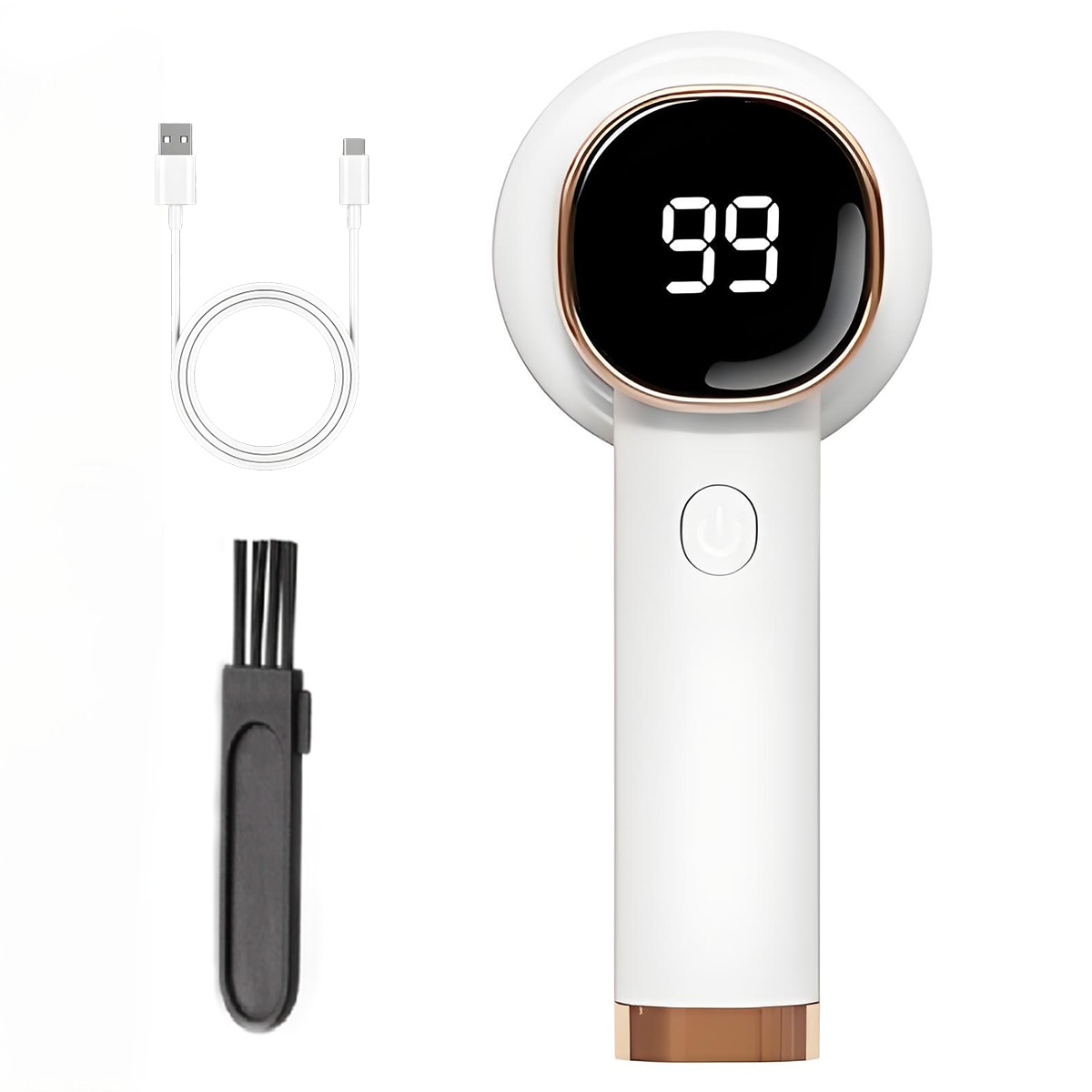 Aparat de curatat scame electric reincarcabil cu afisaj digital，cutit cu 6 lame din inox, 3 inaltimi de taiere，90 de minute de functionare