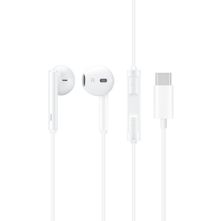 Casti audio Originale Huawei CM33 USB-Type C compatibil MATE 20 PRO/20/10 PRO/10, Alb