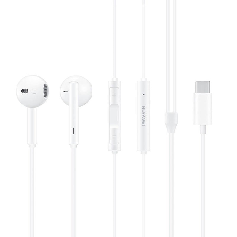 Casti audio Originale Huawei CM33 USB-Type C compatibil MATE 20 PRO/20/10 PRO/10, Alb