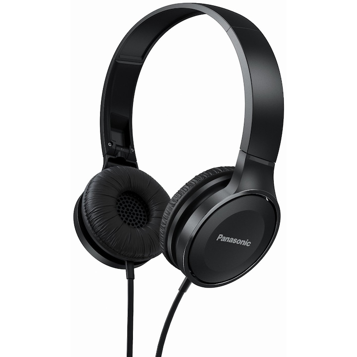 Casti audio cu banda Panasonic RP-HF100ME-K, Microfon, Negru