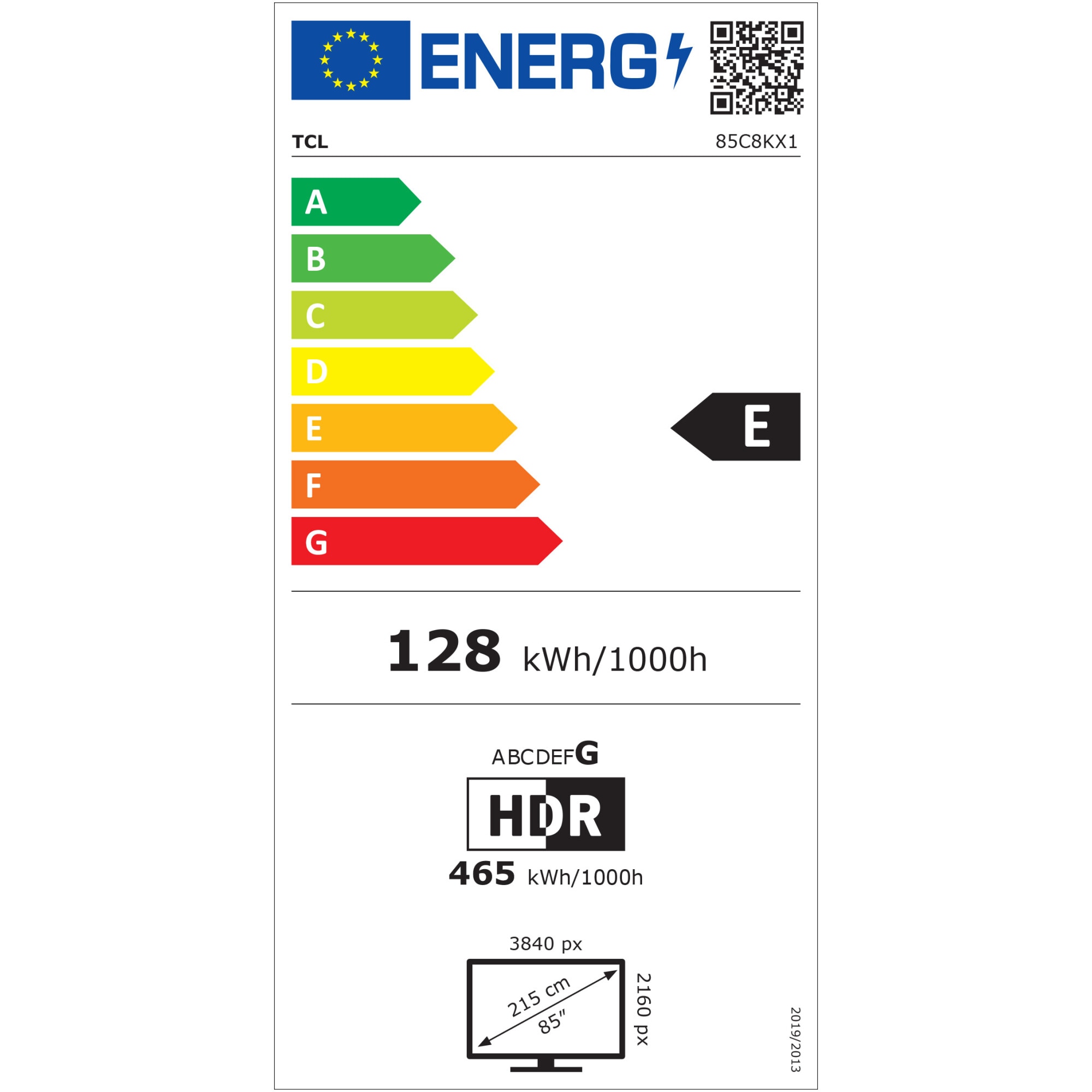 Televizor TCL QD-MiniLed 85C8K, 214 cm, Smart Google TV, 4K Ultra HD, 100Hz, Sunet Bang & Olufsen, Clasa E (Model 2025)