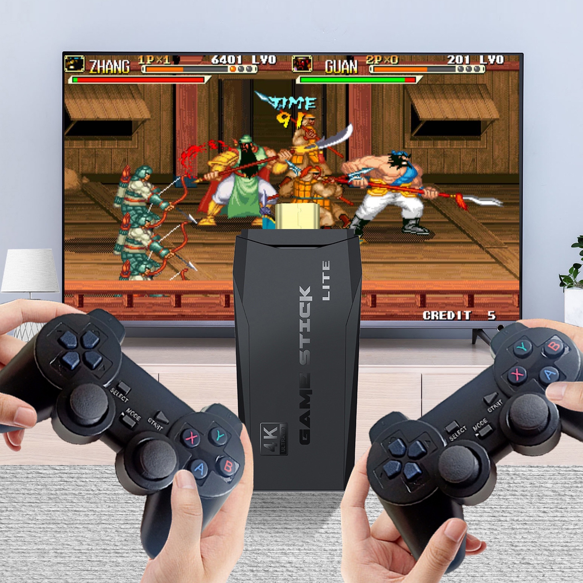 Consola Retro, 25000+ jocuri, 4K HDMI, 2 controlere wireless 2.4G, Negru, 128GB