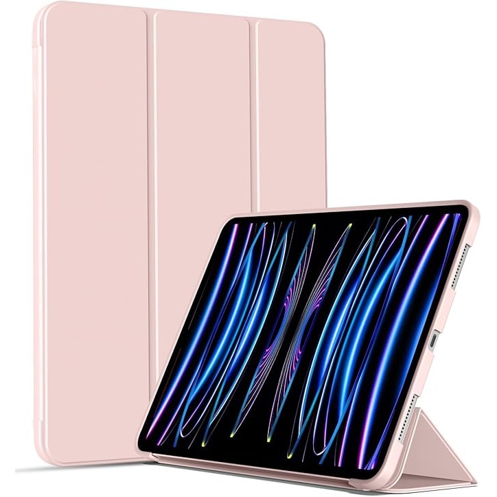 Husa de protectie pentru tableta, potrivita pentru iPad Air 11-inch M2 2024, Pro 11-inch, Air 4 si 5 generatii, functie automata trezire/sleep, Roz