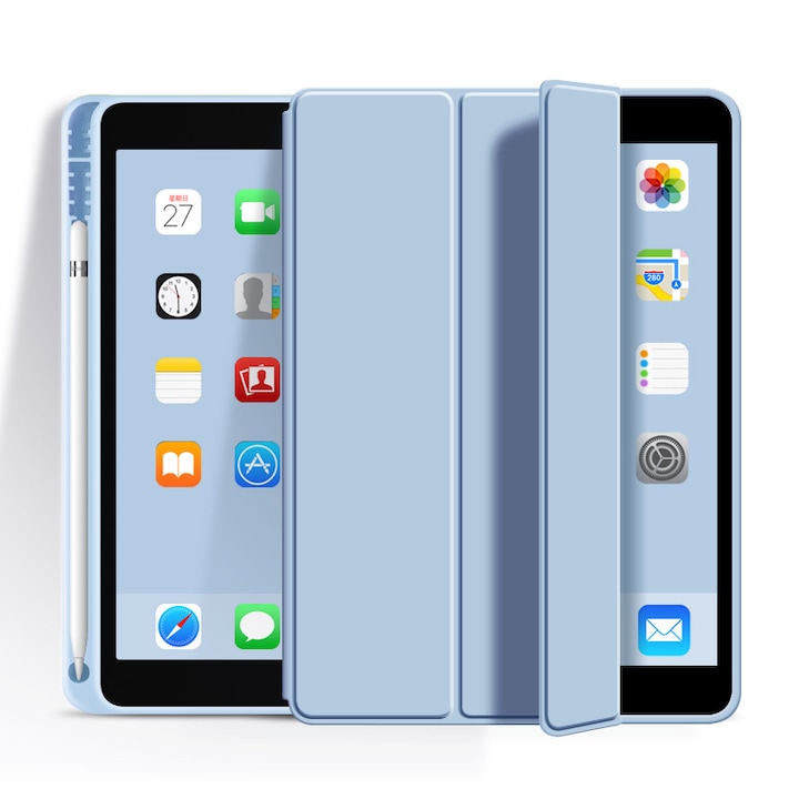 Husa pentru tableta, Healife, pentru iPad 9 (2022), 10,2 inchi / iPad 8 (2020), 10,2 inchi / iPad 7 (2019), 10,2 inchi / iPad Air 3, 10,5 inchi / iPad Pro 10,5 inchi, Silicon, Albastru
