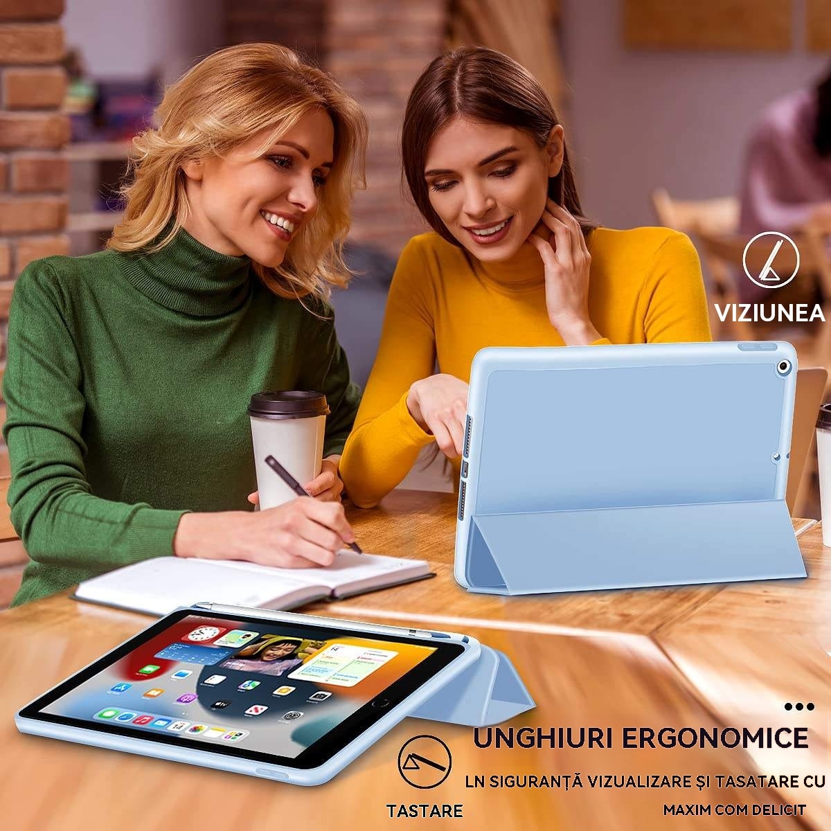 Husa pentru tableta, Healife, pentru iPad 9 (2022), 10,2 inchi / iPad 8 (2020), 10,2 inchi / iPad 7 (2019), 10,2 inchi / iPad Air 3, 10,5 inchi / iPad Pro 10,5 inchi, Silicon, Albastru