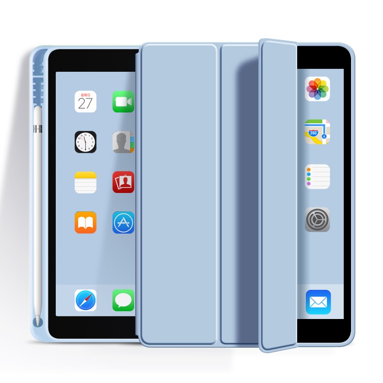 Husa pentru tableta, Healife, pentru iPad 9 (2022), 10,2 inchi / iPad 8 (2020), 10,2 inchi / iPad 7 (2019), 10,2 inchi / iPad Air 3, 10,5 inchi / iPad Pro 10,5 inchi, Silicon, Albastru