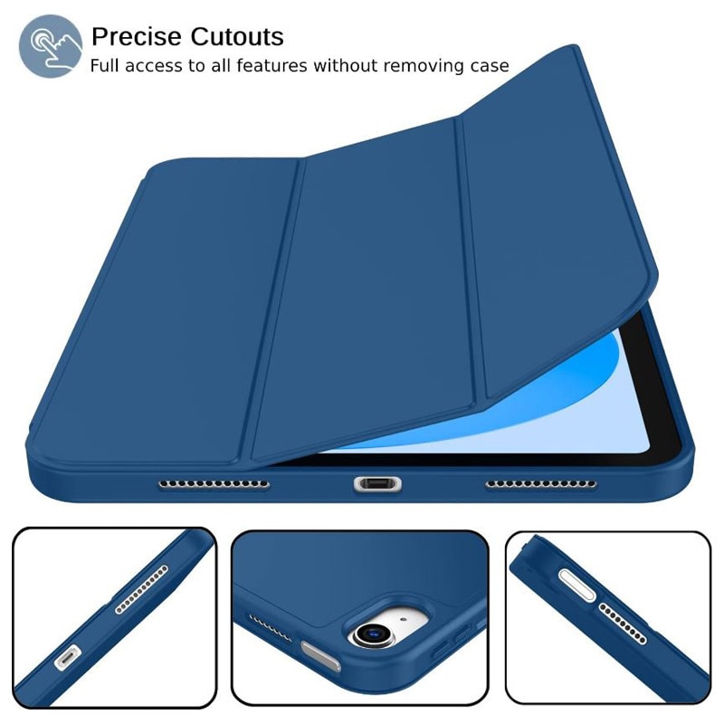 Husa cu Suport Pix pentru iPad 10 2022/2024, iPad 11 2025, Protectie completa, Pliabila, Bleumarin