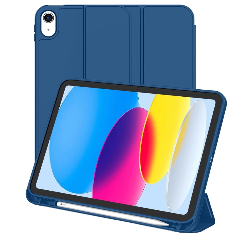 Husa cu Suport Pix pentru iPad 10 2022/2024, iPad 11 2025, Protectie completa, Pliabila, Bleumarin