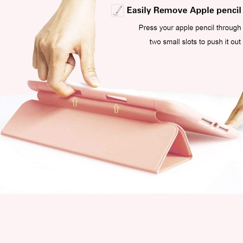 Husa tip Carte cu Suport Pix pentru Apple iPad 5/6, iPad 2017/2018, iPad Air 1/2, 9.7 inch,, Protectie completa, Pliabila, Roz