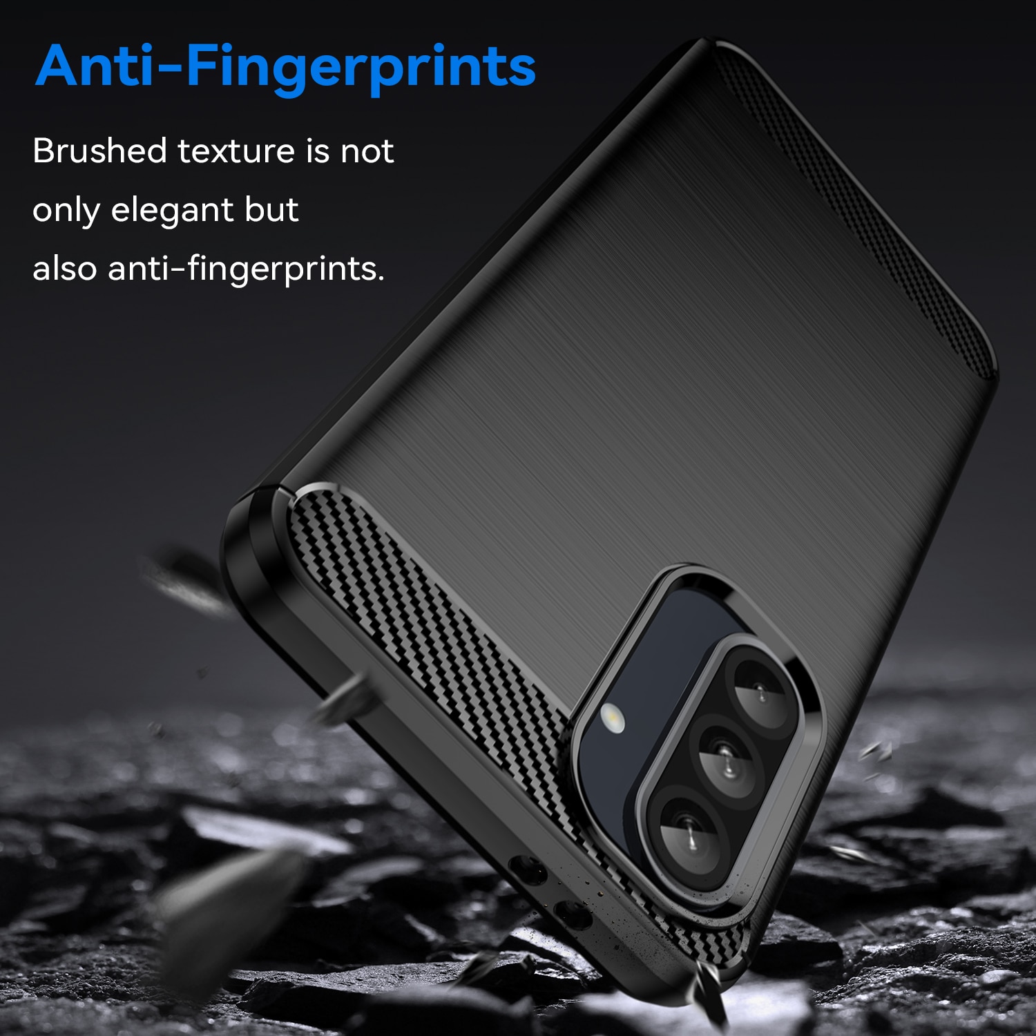 Husa telefon, pentru Samsung Galaxy A56 5G De inalta calitate subtire si usoara periata confortabila TPU Soft Feel, Carbon Fiber Negru