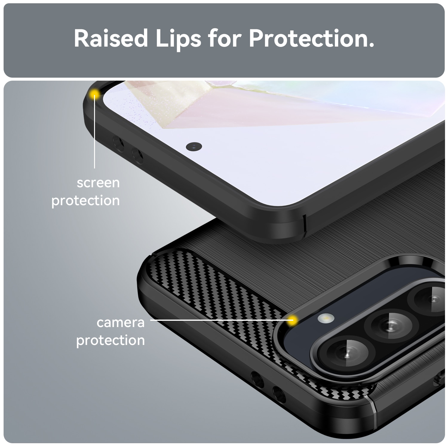 Husa telefon, pentru Samsung Galaxy A56 5G De inalta calitate subtire si usoara periata confortabila TPU Soft Feel, Carbon Fiber Negru