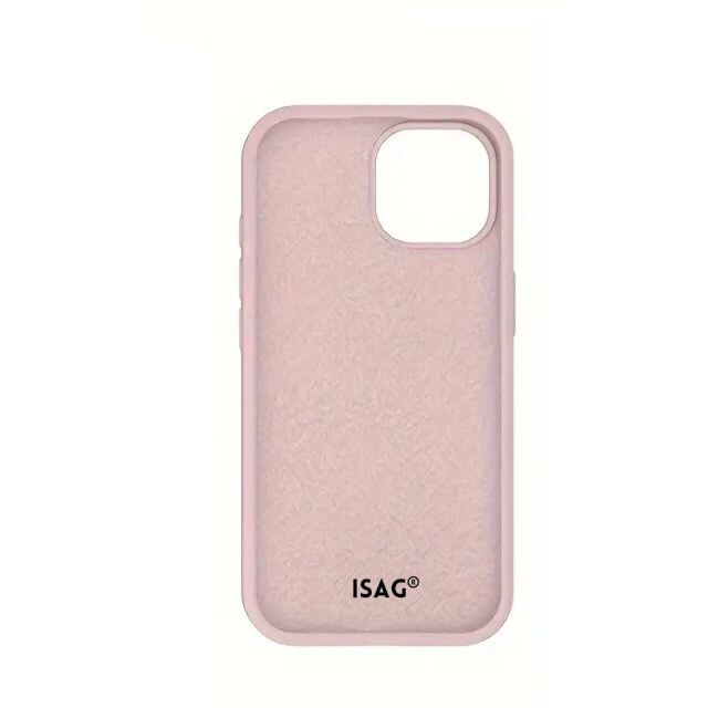 Husa protectie compatibila cu iPhone 15, slim, silicon Roz cu interior din microfibra, protectie camera, protectie ecran, ISAG