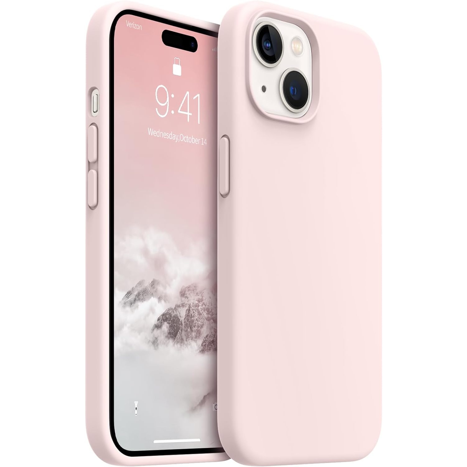 Husa protectie compatibila cu iPhone 15, slim, silicon Roz cu interior din microfibra, protectie camera, protectie ecran, ISAG