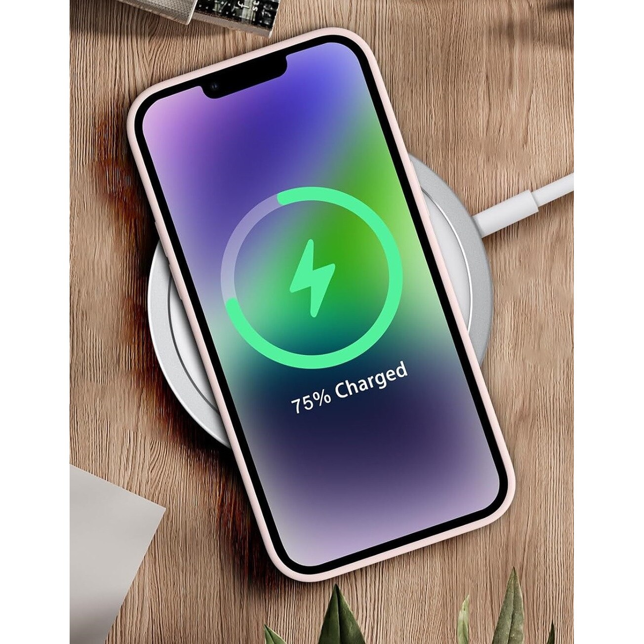 Husa protectie compatibila cu iPhone 15, slim, silicon Roz cu interior din microfibra, protectie camera, protectie ecran, ISAG