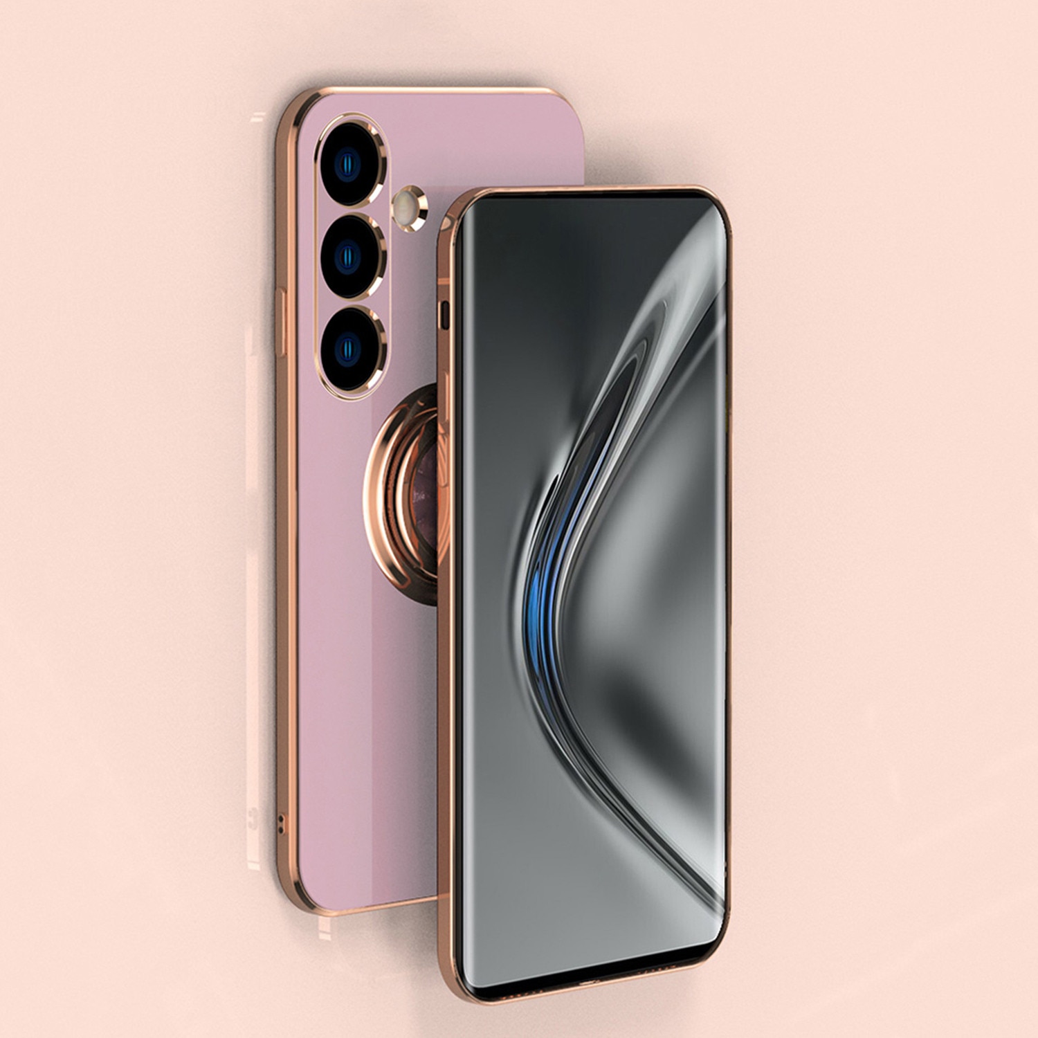 Husa de telefon mobil rezistenta la socuri compatibila cu Samsung Galaxy A56 5G cu inel rotitor, Violet