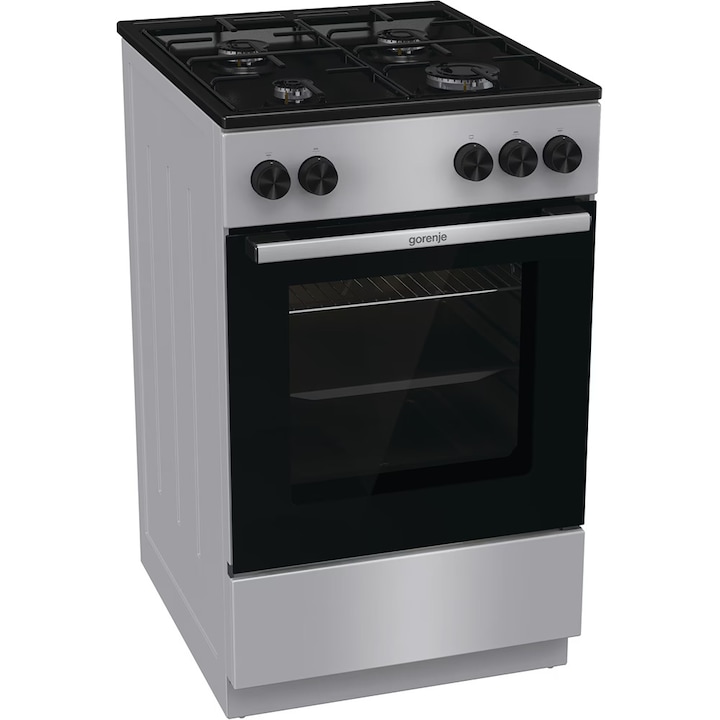 Aragaz GORENJE GG5A12SJ, 4 arzatoare, Gaz, L 50 cm, Inox