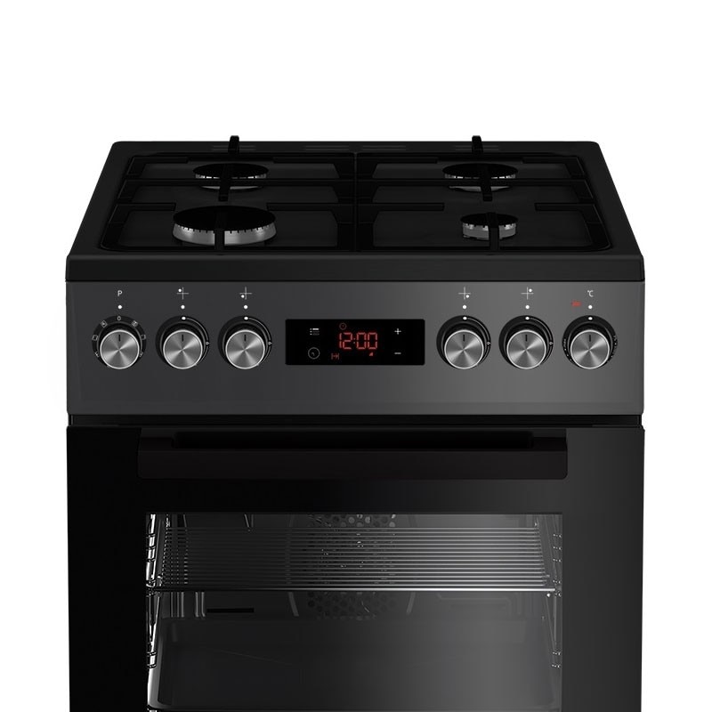 Aragaz Beko FSM52330DAO, 4 arzatoare, Mixt, Aprindere electrica, Grill, Clasa A, 50 cm, Antracit
