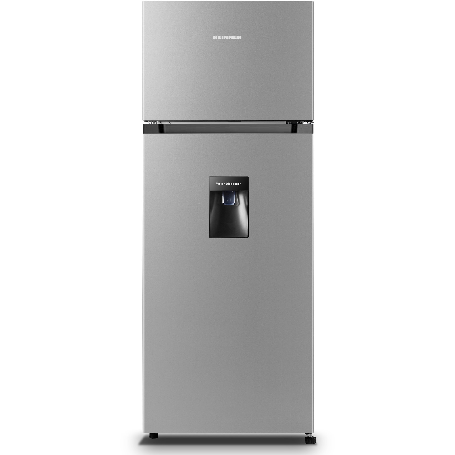 Frigider cu 2 Usi Heinner HF-HS205SWDE++ 206L Dozator Apa Control Mecanic cu Termostat Reglabil Lumina LED H 143.4CM Clasa E Argintiu