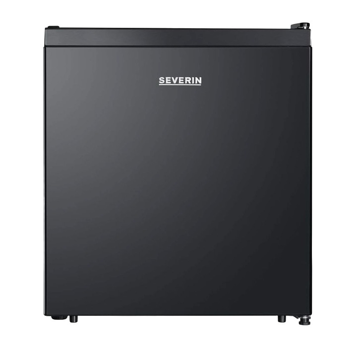 Mini frigider Severin, S8879, H 46.8 cm, capacitate 45 litri, compact si silentios, 1 raft detasabil, consum redus, usa reversibila, picioare ajustabile, compartiment pentru congelare de 5 litri, ideal pentru bucatarie/rulota/hotel, negru