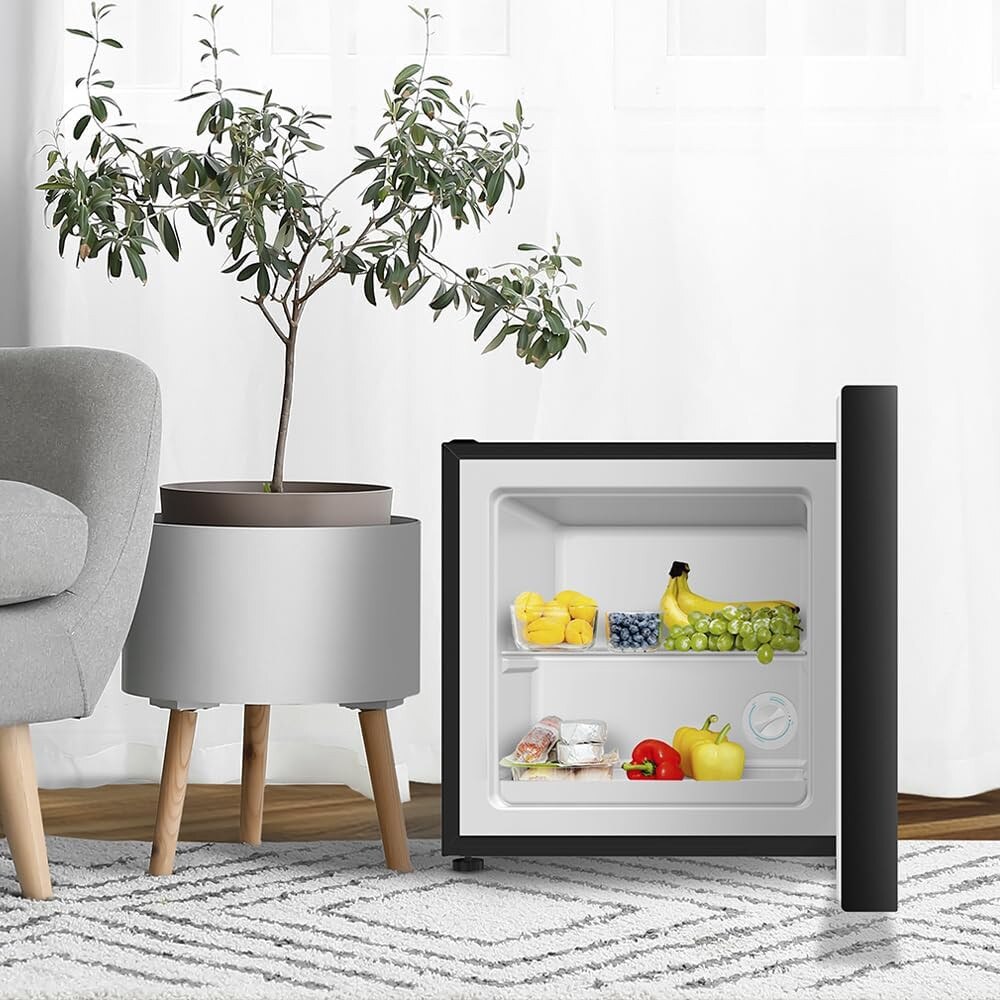 Mini frigider 2in1 Cecotec, Bolero CoolMarket TT Dual, 31 litri, termostat reglabil -16~5ºC, functie duala racire/congelare, inchidere ermetica, zgomot redus, dezghetare manuala, raft din sticla cu inaltime ajustabila, design modern, finisaj lucios, negru
