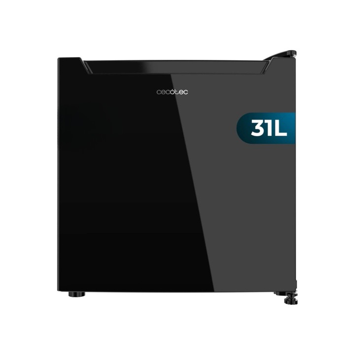 Mini frigider 2in1 Cecotec, Bolero CoolMarket TT Dual, 31 litri, termostat reglabil -16~5ºC, functie duala racire/congelare, inchidere ermetica, zgomot redus, dezghetare manuala, raft din sticla cu inaltime ajustabila, design modern, finisaj lucios, negru
