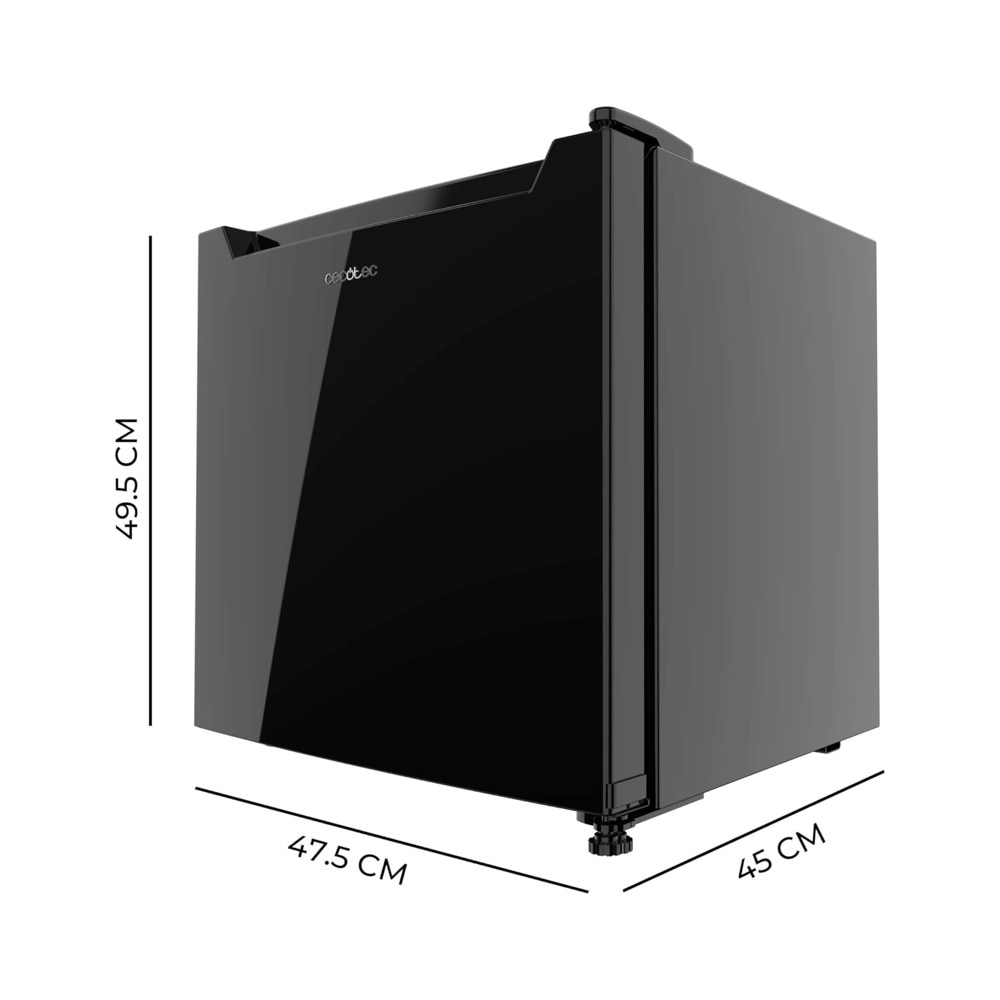 Mini frigider 2in1 Cecotec, Bolero CoolMarket TT Dual, 31 litri, termostat reglabil -16~5ºC, functie duala racire/congelare, inchidere ermetica, zgomot redus, dezghetare manuala, raft din sticla cu inaltime ajustabila, design modern, finisaj lucios, negru