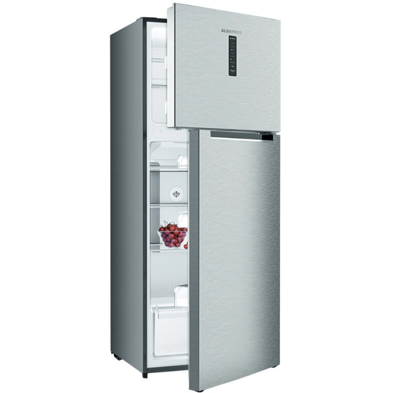 Frigider cu 2 usi Albatros FA58NFXE, 415 L, Full No Frost, Clasa energetica E, Chiller Zone, Functie Power Cool, Afisaj electronic Led, H 178 cm, Inox