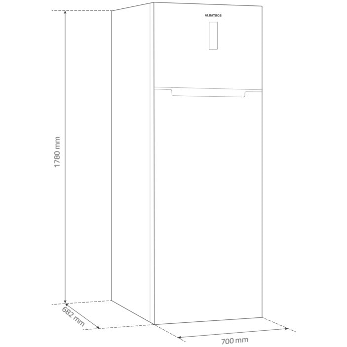 Frigider cu 2 usi Albatros FA58NFXE, 415 L, Full No Frost, Clasa energetica E, Chiller Zone, Functie Power Cool, Afisaj electronic Led, H 178 cm, Inox