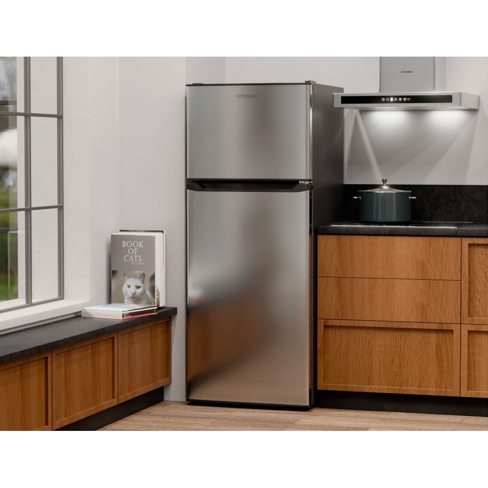 Frigider cu doua usi Hyundai HRD24-2934X/NF, No Frost, H 152 cm, L 60 cm, 283 l, Clasa E, Inox