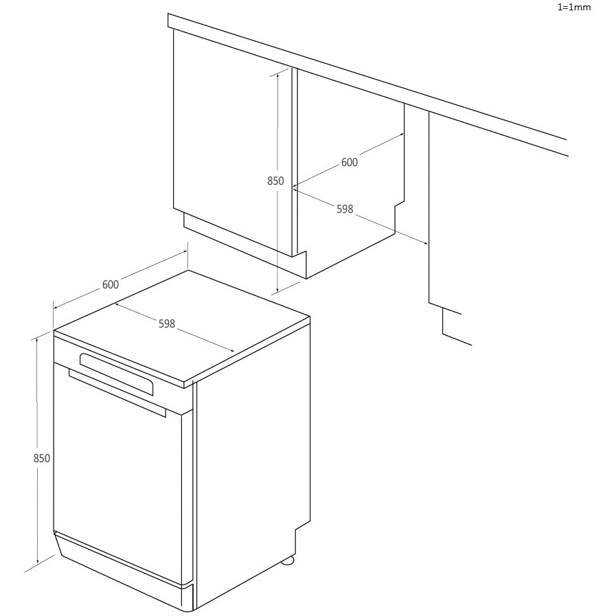 Masina de spalat vase incorporabila Haier XF 4A4M4PDX, 14 seturi, 10 programe, Motor Inverter, WiFi, Ultra Dry, Total water block, 60 cm