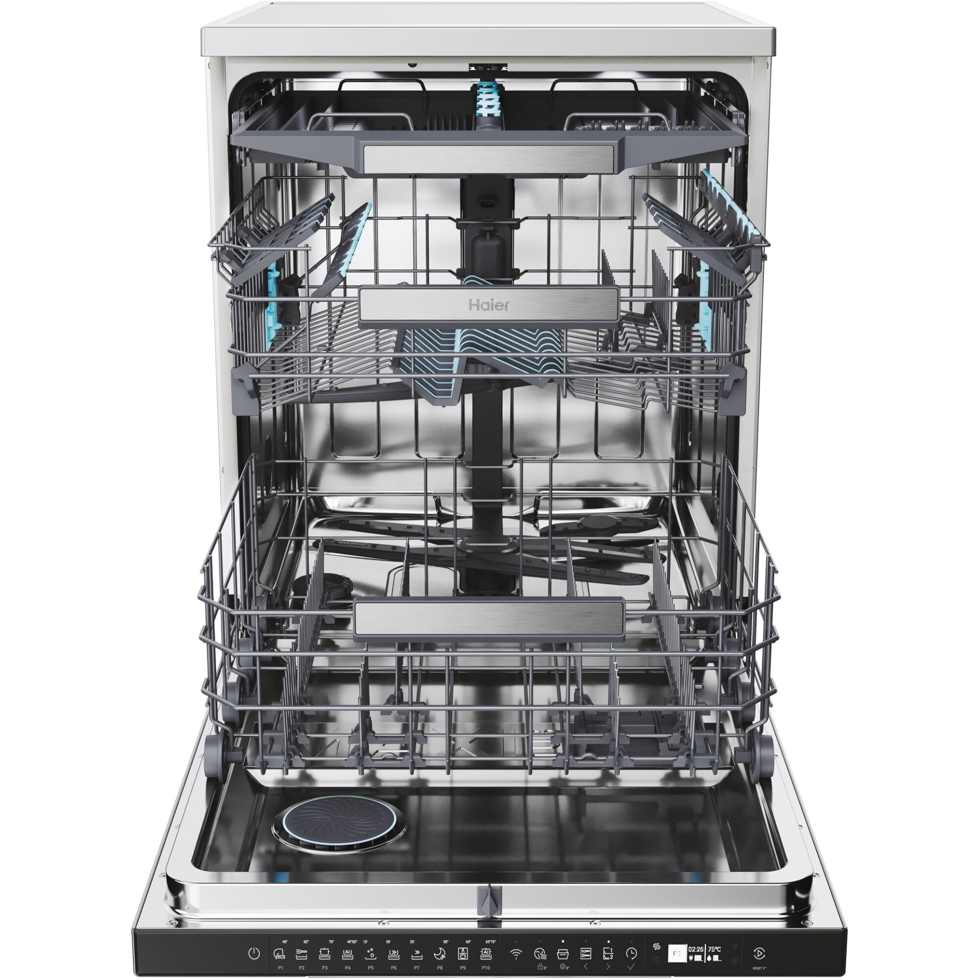 Masina de spalat vase incorporabila Haier XF 4A4M4PDX, 14 seturi, 10 programe, Motor Inverter, WiFi, Ultra Dry, Total water block, 60 cm