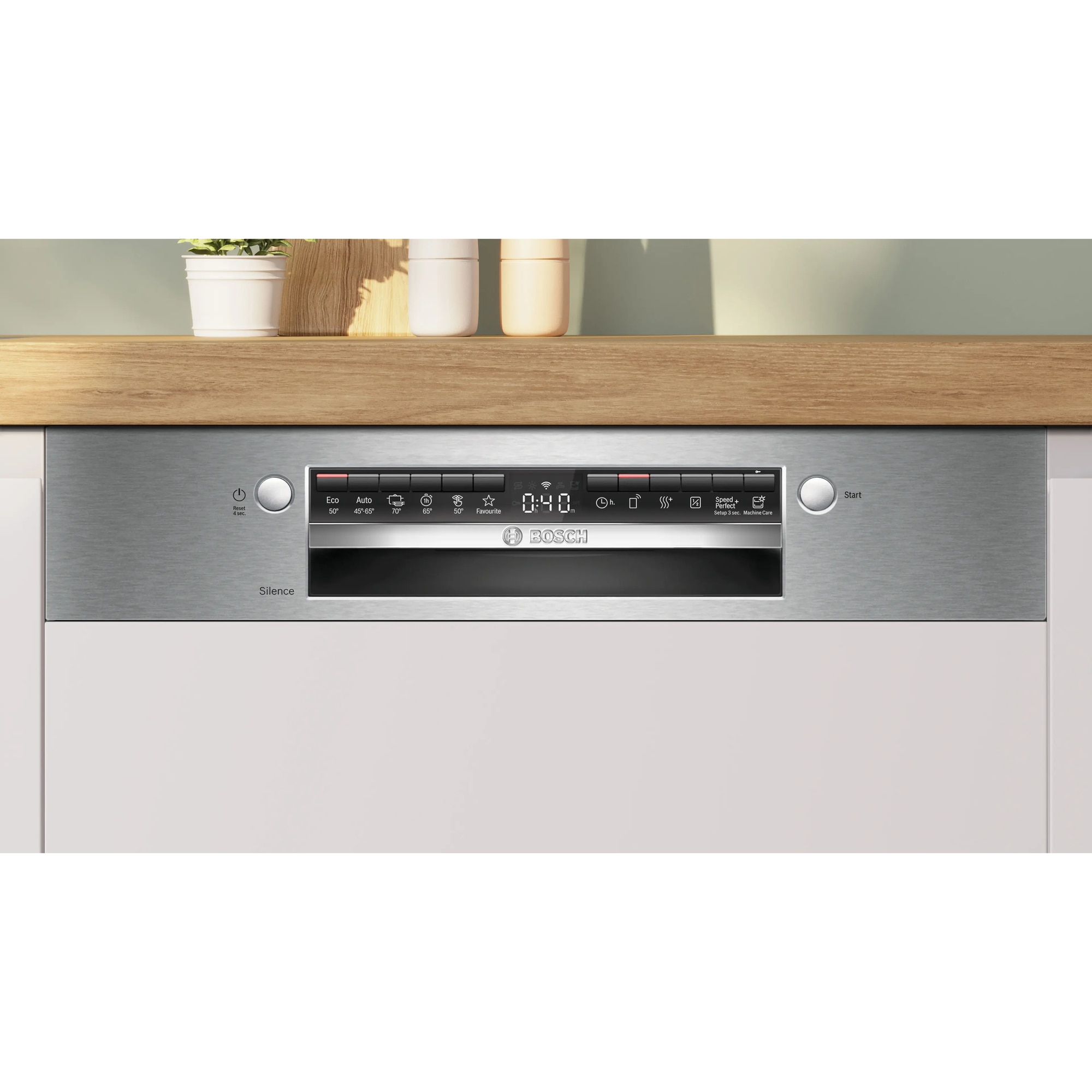 Masina de spalat vase incorporabila Bosch SMI4HVS14E, 14 seturi, 6 programe, Clasa C, EcoSilence Drive, Home Connect, Pornire programabila, DosageAssist