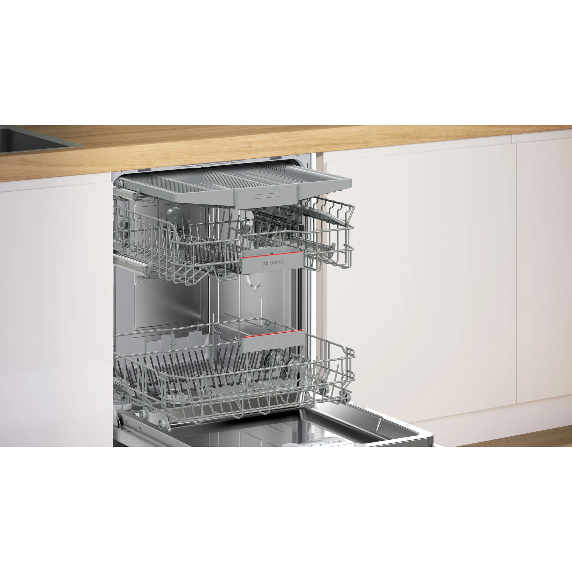 Masina de spalat vase incorporabila Bosch SMI4HVS14E, 14 seturi, 6 programe, Clasa C, EcoSilence Drive, Home Connect, Pornire programabila, DosageAssist