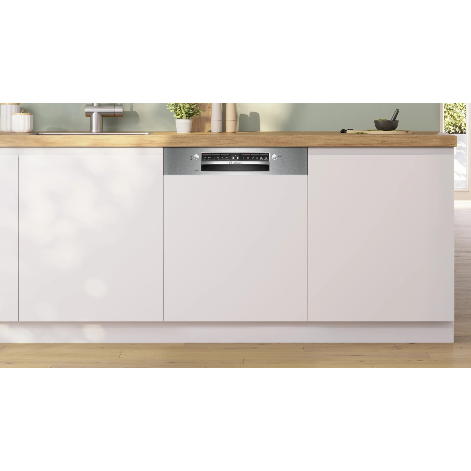 Masina de spalat vase incorporabila Bosch SMI4HVS14E, 14 seturi, 6 programe, Clasa C, EcoSilence Drive, Home Connect, Pornire programabila, DosageAssist