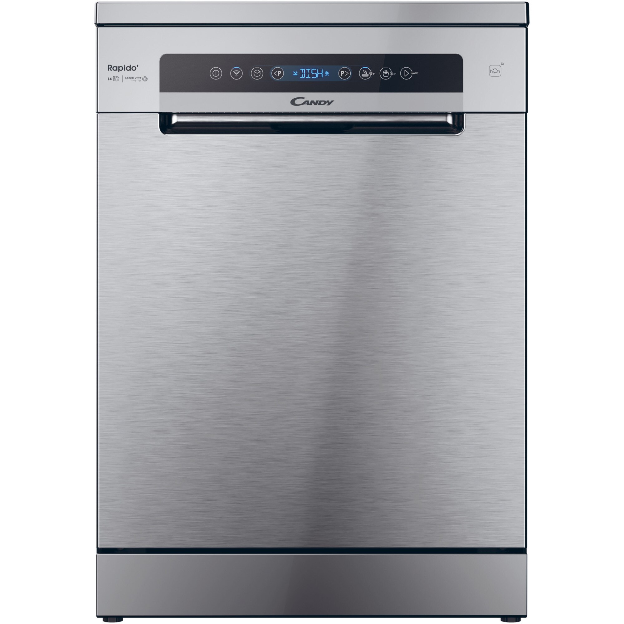 Masina de spalat vase Candy Rapido CF 4C6F0X, 14 seturi, 8 programe, Clasa C, Wi-Fi, Wash & Dry 35', Motor Speed-Drive Inverter, Automatic Open Door, 60 cm, Inox