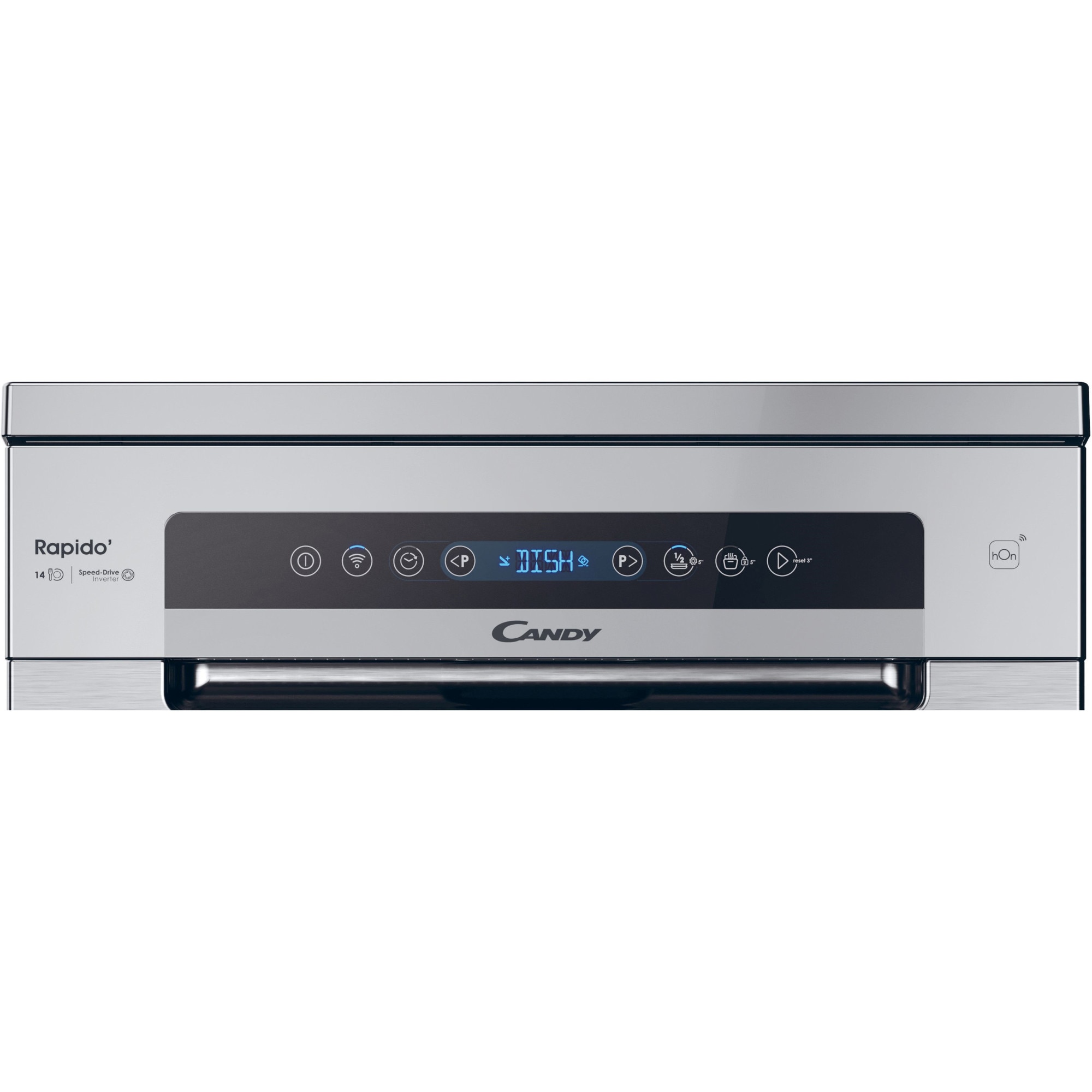 Masina de spalat vase Candy Rapido CF 4C6F0X, 14 seturi, 8 programe, Clasa C, Wi-Fi, Wash & Dry 35', Motor Speed-Drive Inverter, Automatic Open Door, 60 cm, Inox