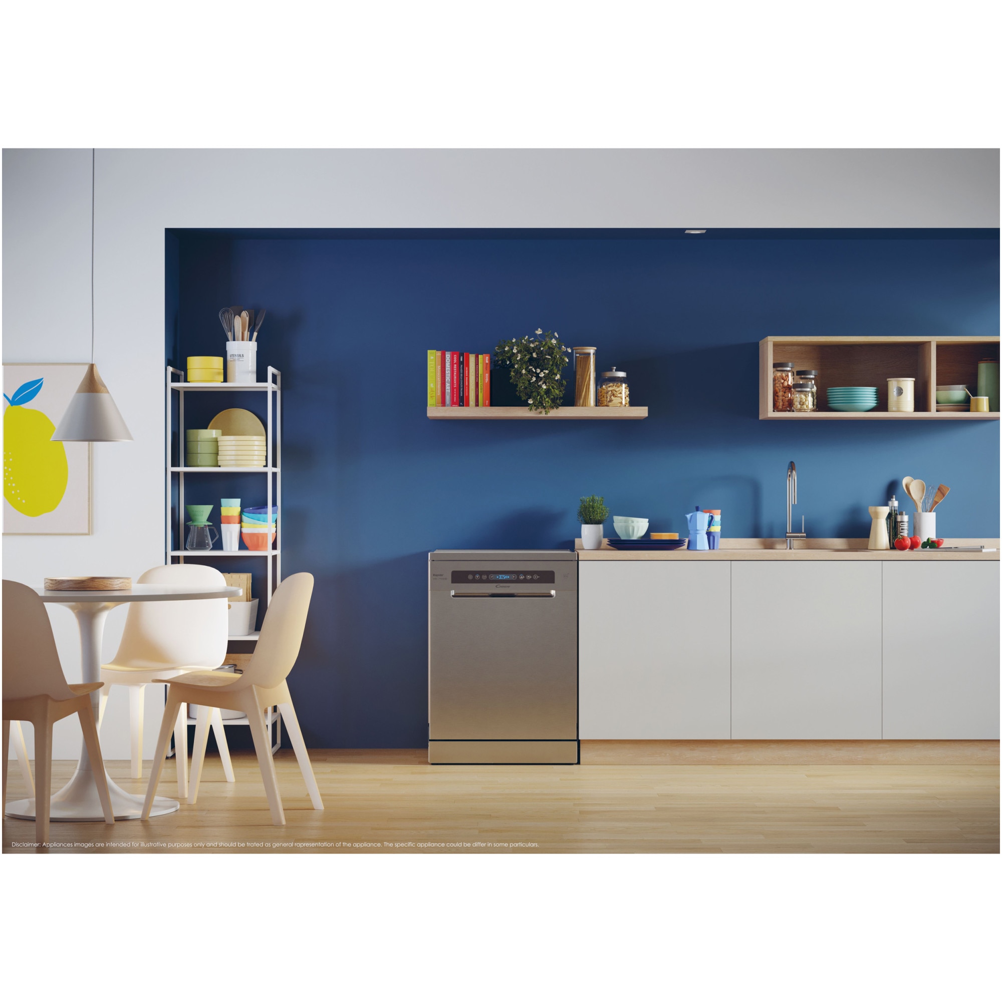 Masina de spalat vase Candy Rapido CF 4C6F0X, 14 seturi, 8 programe, Clasa C, Wi-Fi, Wash & Dry 35', Motor Speed-Drive Inverter, Automatic Open Door, 60 cm, Inox